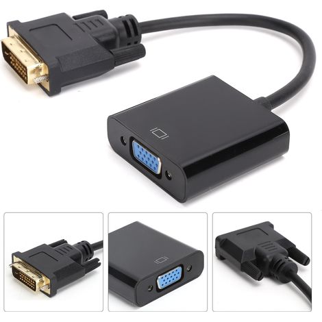 Adaptateur DVI vers VGA pour Ordinateur Portable et PC, Convertisseur Vidéo DVI-A Mâle vers VGA Femelle (1/5)