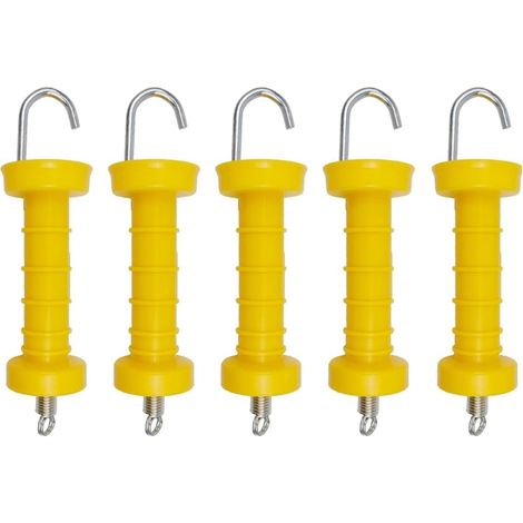 5 Pièces Poignée de Portail de Clôture Électrique Poignées à Ressort Isolées Poignée de Porte en Plastique Accessoires de Clôture de Ranch (1/5)