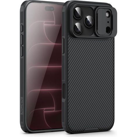 Coque pour iPhone 18/17 Pro Max, Cache Caméra Coulissant,Noir (1/5)