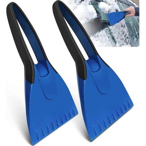 2Pcs Grattoir à Glace pour Voiture, Grattoir Pare Brise Grattoir à Glace avec Poignée Antidérapante Gratte, pour Pare-Brise Vitres (1/4)