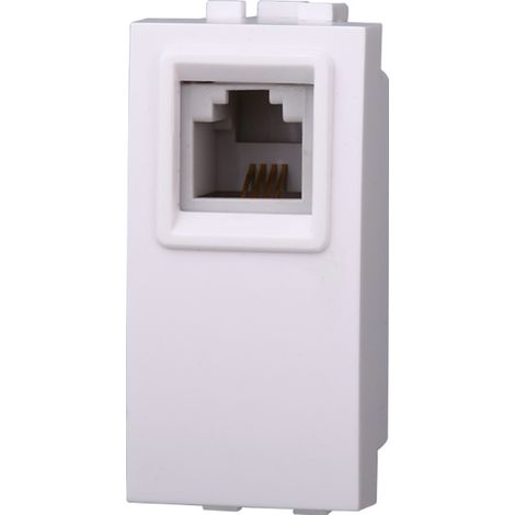 Ettroit Serie Space Presa Telefonica RJ11 Bianca Compatibile Bticino Living LB2354