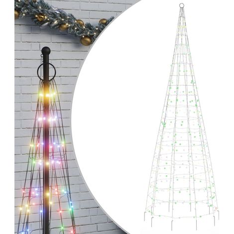 Árbol de Navidad en asta de bandera 550 LED colores 300 cm vidaXL (1/5)