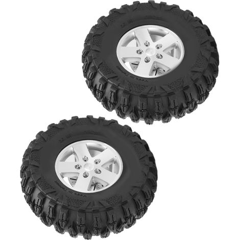 2 pneus RC 2.2 pouces caoutchouc pour crawler, diamètre 125mm/4.9in, compatibles TRX4 HSP Axial SCX10 D90 (1/5)