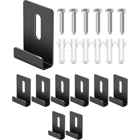 Kit de 8 Pinces en Acier Inoxydable pour Fixation Miroir, Crochets de Rétention à Vis pour Installation Murale Sécurisée