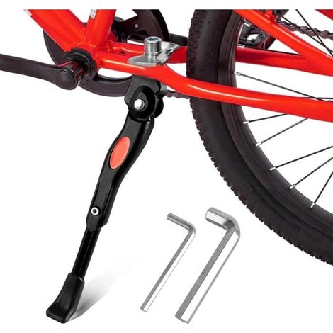 Béquille Vélo Réglable Hauteur Latérale, Pied Caoutchouc Anti-Dérapant, VTT Électrique Route (1/4)