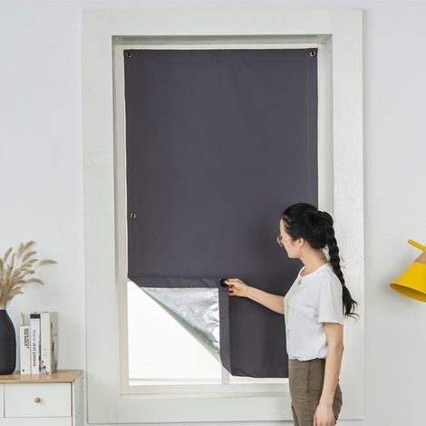 Rideaux occultants à ventouses, protection UV, adaptés aux chambres et aux puits de lumière. Dimensions :60cm120cm-gris (1/5)