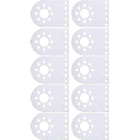 Plaque de fixation en alliage d'aluminium, lot de 10, série 3108, semi-circulaire, plate, à trous standard, référence 3108-0001-0001 (1/5)