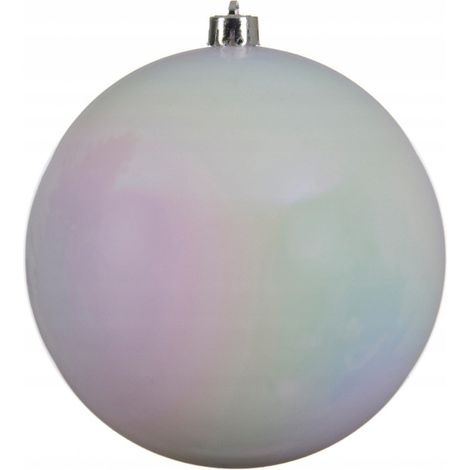 Boule de Noël incassable, blanche, 14 cm