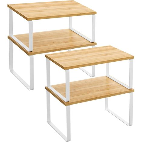 Support Pour Epices - Cadre Metalique - Empilable Et Modulable - 19,5 x 29,7 x 15,8 Cm - Blanc - Lot De 4 (1/5)