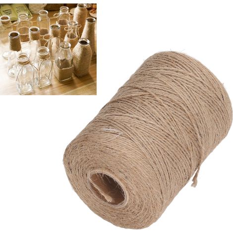 Corde de sécurité en chanvre double brin de 300 m de long et de 2 mm de diamètre, corde en chanvre jaune naturel, utilisée pour la fabrication de bijoux, les loisirs créatifs, les décorations murales (1/5)