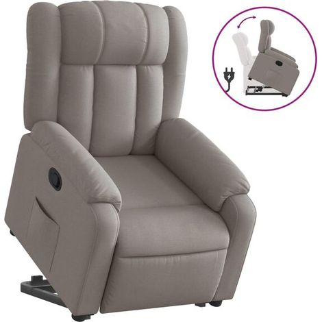 Chaise longue en tissu moderne – Canapé-lit relax gris-brun, dossier inclinable, assise confortable, idéal pour salon ou chambre (1/5)