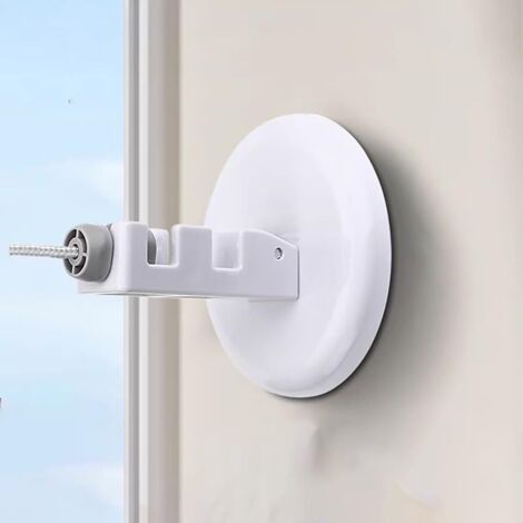 Corde à Linge d'intérieur Mural Extensible Étendoir à Linge Portable Rétractable de 5 m pour Salon Salle de Bain Balcon (Blanc) (1/5)