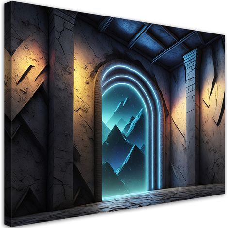 Tableau déco Portail Neon Fantastics Abstraction 100x70 (1/5)