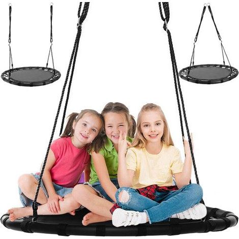 Columpio nido de cigüeña 100 cm negro