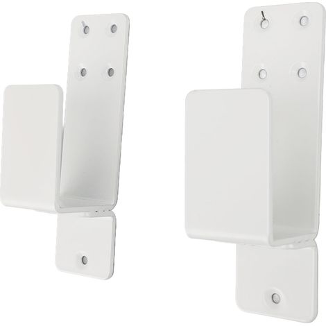 Lot de 2 supports de barre de porte ouverts en acier au carbone, installation facile, support en U pour planches 2x4 de garage ou de grange, blanc (1/5)