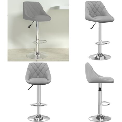 vidaXL Tabouret de bar Gris clair Velours (1/5)