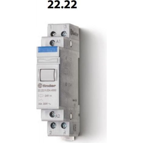 Finder Inst. relé 230VAC 2S 20A carril DIN Serie 22