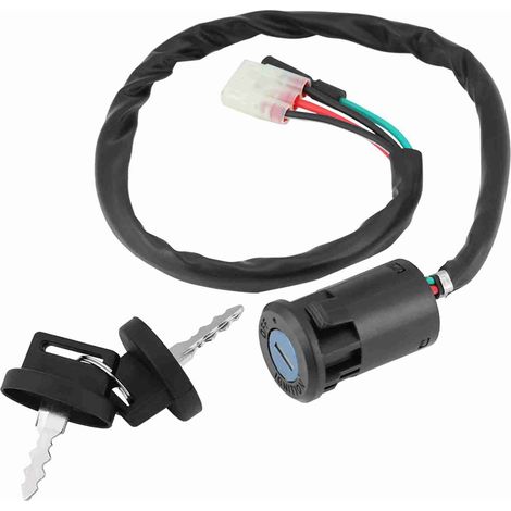 Pièce de moto, interrupteur d'allumage en plastique avec 2 clés pour réparation et remplacement TRX400EX (1/5)