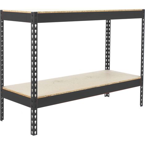SimonRack Scaffale Industriale, 900x1200x750 mm, 2 Ripiani in Legno, Portata 600 kg per Ripiano, Scaffale Carichi Pesanti, Antracite/Legno – Simonforte