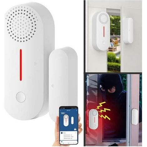 Alarme connectée - XMD - 104.app - Compatible Alexa et Google Assistant - 110 dB - Détection jusqu'à 8 m