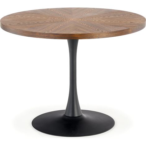 Table ronde 100cm noir et bois Melo