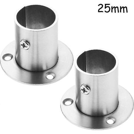 supports de tringle à vêtements en tube rond en acier inoxydable-22mm (1/4)