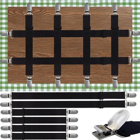 Stück verstellbare Tischdeckenclips mit Gummizug, Tischdeckenclips mit verdecktem Riemen, Tischdeckenbefestigungen zur Sicherung von Tischdecken für Picknicks, Tische, Sofas und Betten, Tischdeckenhal (1/4)