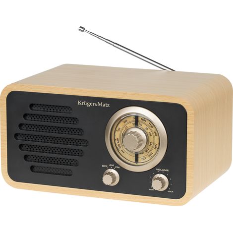 Kruger&Matz AM/FM-Netzwerkradio mit RETRO-Teleskopantenne