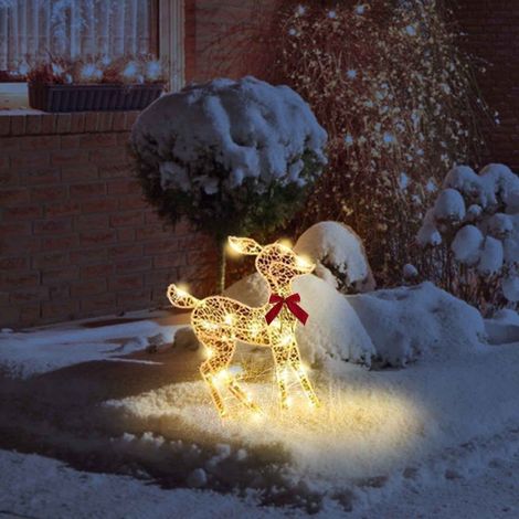 Set aus drei beleuchteten Hirschfiguren für den Außenbereich, Gartendekoration, Weihnachtsschmuck für den Außenbereich (1/5)