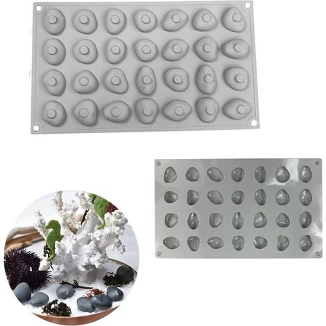 Moules à gâteaux en mousse en silicone, ustensiles de cuisson 3D bricolage moule à bougie au savon au chocolat, 28 trous pavé (1/3)