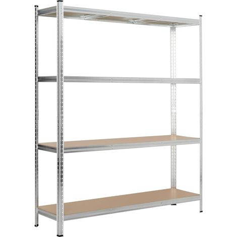 ORION91 - Metal Shelving Unit with 4 MDF Shelves, 180x150x40cm, Galvanized Steel, Moisture Resistant, Supports Heavy Loads up to 1750Kg, Ideal for Home, Garage, or Storage Solutions. (1/5)