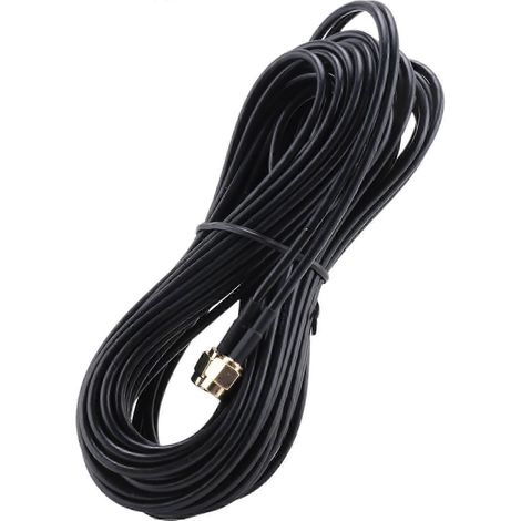 Câble d'extension coaxial RF RG174 plaqué or, 10 m, connecteurs SMA mâle et SMA mâle. (1/5)