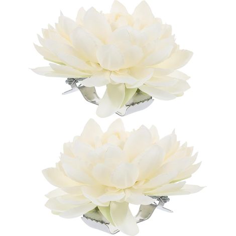 Embrasses De Rideaux Fleuries, 2 Pièces Blanc Fleur Rideau Pince Rideau Embrasse Décor Floral Cravate pour La Maison Bureau Décoration Fleur Boucle Accessoires (1/5)