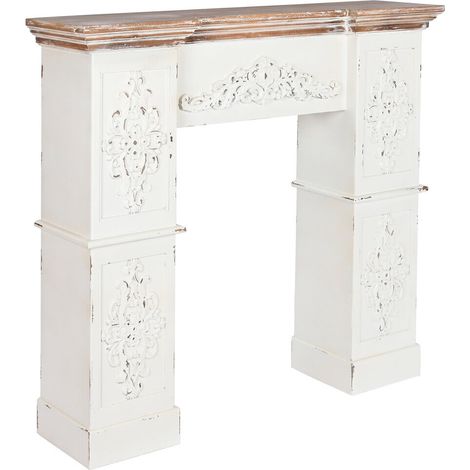 Frontal Chimenea Abeto Mdf 120X29,5X116 Blanco