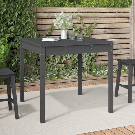 Table de jardin Table d'extérieur Table d'appoint gris 82,5x82,5x76 cm bois massif de pin 49640 (1/5)