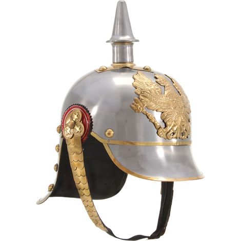 Teenpull – Deutscher Preußischer Helm Antik Replik LARP Silbern Stahl (1/5)