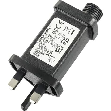 31V 6W Transformateur Prise IP20 Adaptateur Secteur avec 8 Modes d'Éclairage, Minuterie et Mémoire pour Guirlandes de Noël, Guirlandes Lumineuses, Guirlandes Féeriques, Lumières Colorées, Lumières Cli