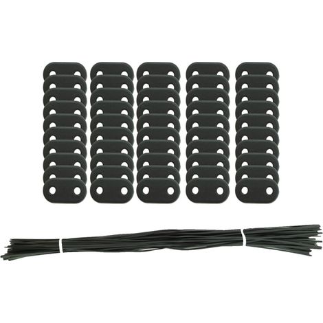 CCYKXALot de 50 clips de fixation pour brise-vue - Fixation résistante aux intempéries - 50 clips de fixation + 50 plaquettes - Serre-câbles - Pour jardin (1/5)