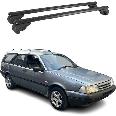 OMAC Aluminium Dachträger Querträger für Fiat Tempra 1990-1996 – TÜV / DIN 75302:2019 – Abschließbar – Max. 75 kg – 2 Stangen Schwarz (1/5)