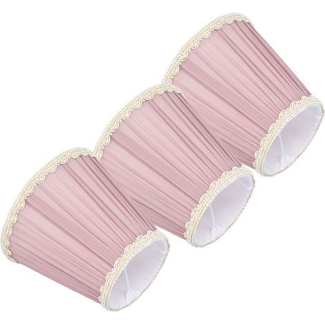 Lot 3 abat-jour tissu – violet clair – clip – chambre / bougie lustre / salle d’étude / hôtel / club / applique murale – facile installer (1/5)