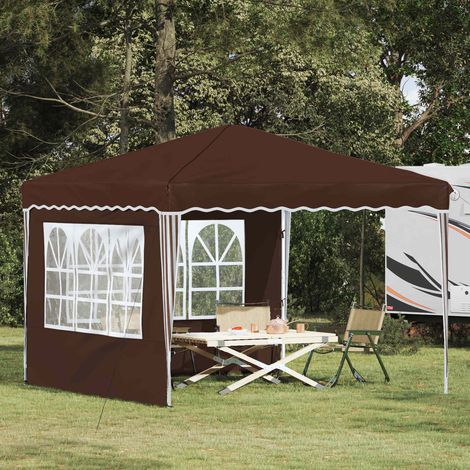 Pop-up Partyzelt Braun 288 x 288 x 245 cm Oxford-Stoff