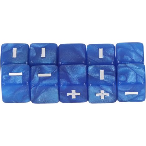 Dés de calcul 16mm avec symboles + et - pour maternelle - Bleu