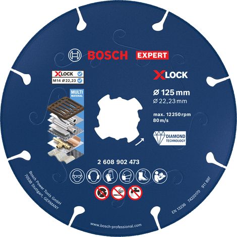 Bosch Grinding/Cutting Disc EXPERT Metal Diamond Cutting Disc, X-LOCK, 125 x 22.23 mm 2608902473 (1/5)