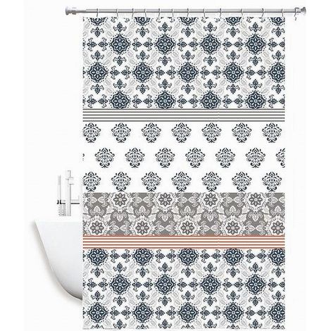 TRADE SHOP - Tenda Doccia Antimuffa Impermeabile 240 X 200cm Con Anelli Bagno Maioliche 59520 - (1/2)