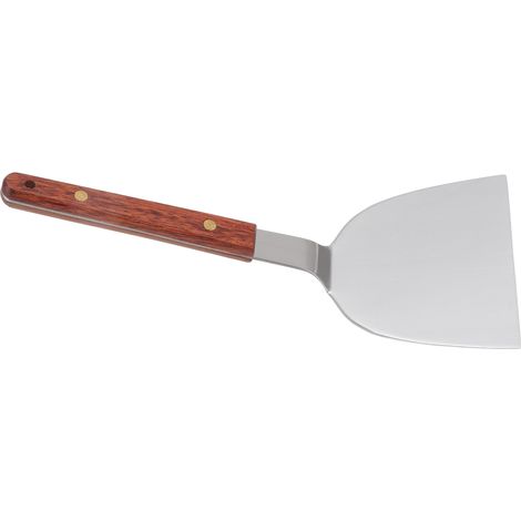 Spatule de barbecue multifonction en acier inoxydable avec manche en bois pour steak, poisson, raviolis et œufs, 120 mm / 4,7 pouces
