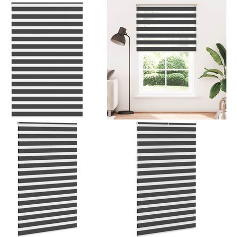 vidaXL Zebrarollo Schwarz 140x200 cm Stoffbreite 135,9 cm Polyester (1/5)