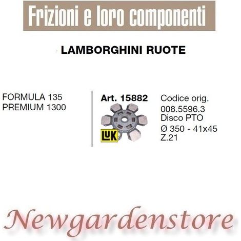 Disco toma de fuerza 41x45 tractor LAMBORGHINI 15882 Formula 135 Premium 1300 Z21 350mm