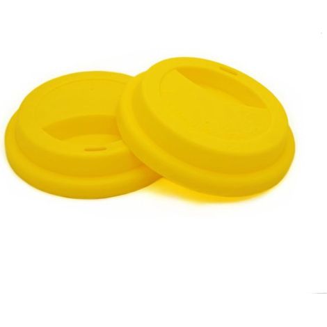 Coperchi in silicone riutilizzabili, a tenuta stagna, gialli, 2 pezzi (1/3)
