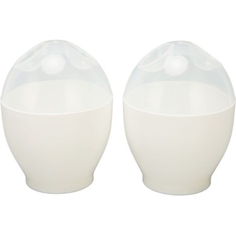 2PCS Cuit-Œufs Micro-ondes, Moule à Œufs Portable Rapide, Cuiseur d'Œufs ABS pour Petit-déjeuner (1/5)
