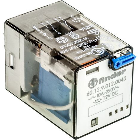 Finder 60 Series Relais de puissance 2 RT, bobine 12V c.c. Enfichable 1.3W ( Prix pour 1 )